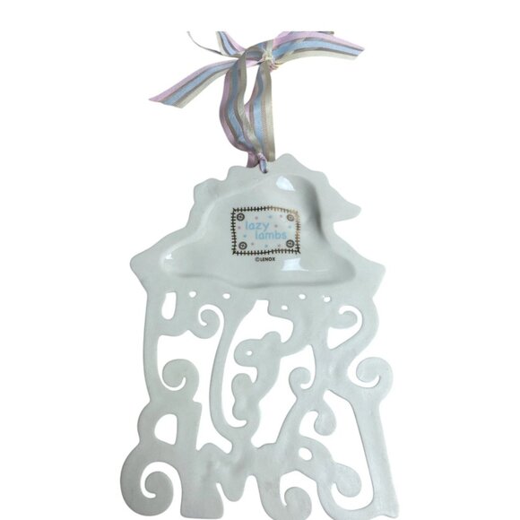 Lenox Lazy Lambs Sleepy Time Porcelain Wall Plaque w/ Box & Tag - Picture 4 of 6